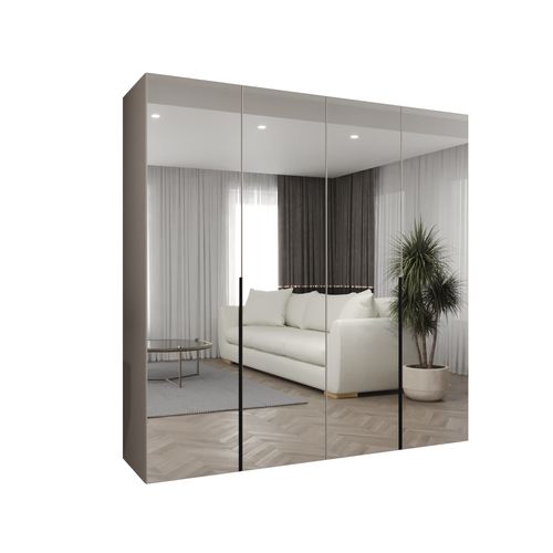 Armoire à Portes Battantes Alicante 3 202/200/52 4 Portes (cachemire/noir)