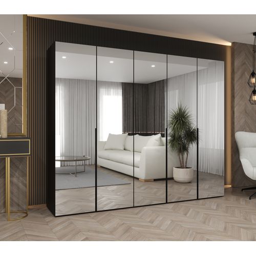 Armoire à Portes Battantes Alicante 3 202/250/52 5 Portes (noir/noir)