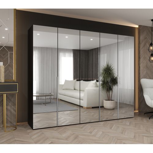 Armoire à Portes Battantes Alicante 3 202/250/52 5 Portes (noir/cachemire)