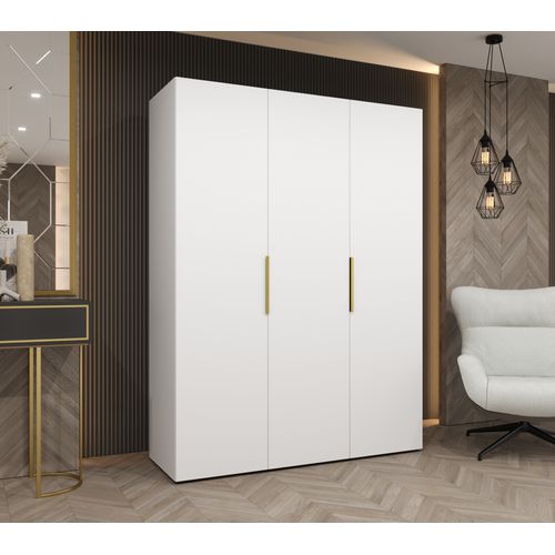 Armoire à Portes Battantes Marbella 1 202/150/52 3 Portes (blanc/doré)