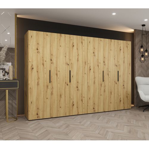 Armoire à Portes Battantes Marbella 1 202/300/52 6 Portes (marron/noir)