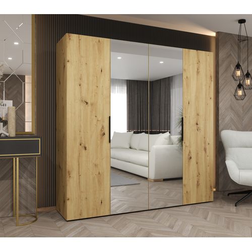 Armoire à Portes Battantes Marbella 2 202/200/52 4 Portes (marron/noir)