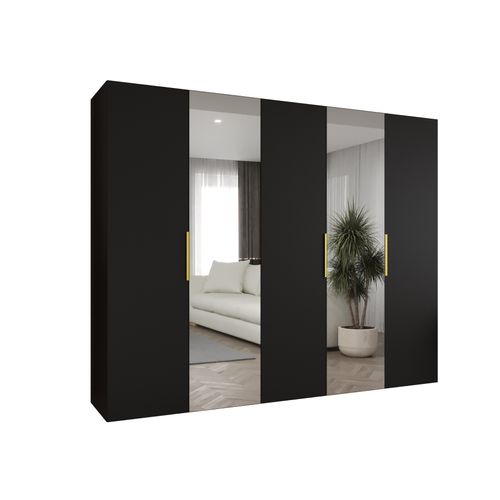 Armoire à Portes Battantes Marbella 2 202/250/52 5 Portes (noir/doré)