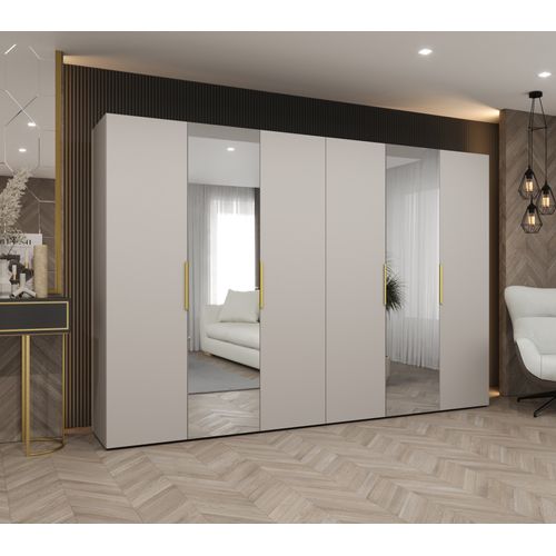 Armoire à Portes Battantes Marbella 2 202/300/52 6 Portes (beige/doré)