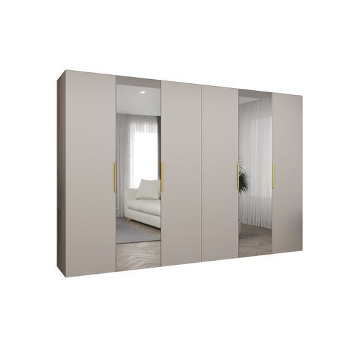 Armoire à Portes Battantes Marbella 2 202/300/52 6 Portes (beige/doré)