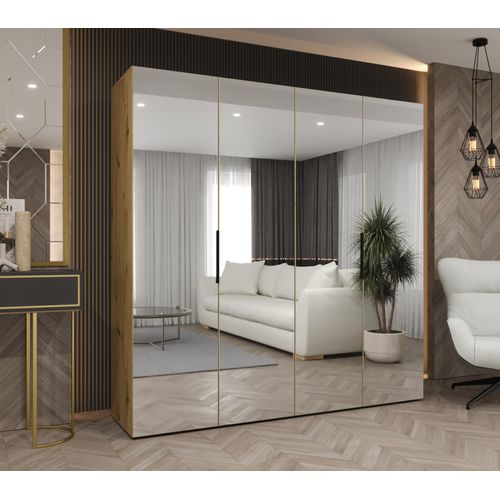 Armoire à Portes Battantes Marbella 3 202/200/52 4 Portes (marron/noir)