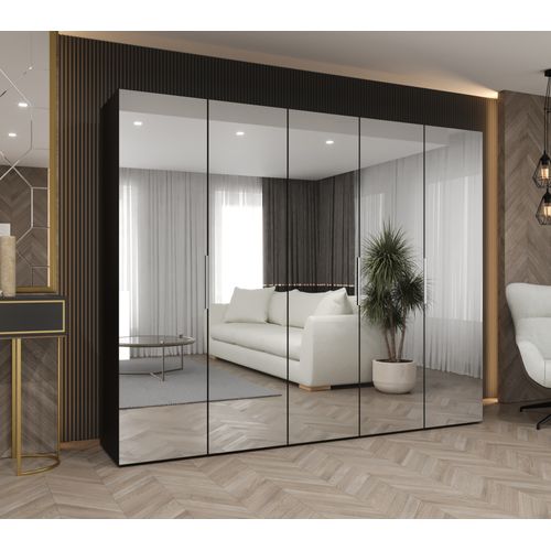 Armoire à Portes Battantes Marbella 3 202/250/52 5 Portes (noir/beige)