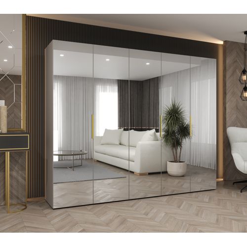 Armoire à Portes Battantes Marbella 3 202/250/52 5 Portes (beige/doré)