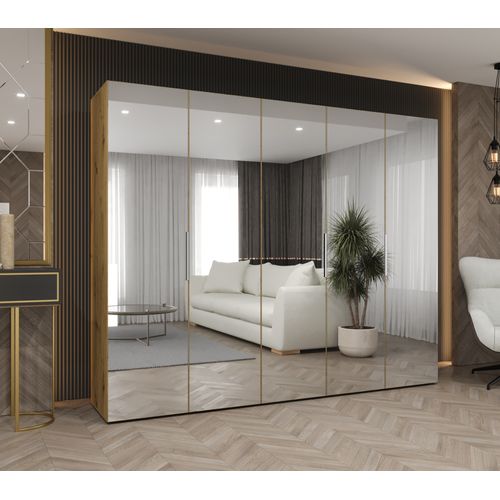 Armoire à Portes Battantes Marbella 3 202/250/52 5 Portes (marron/beige)