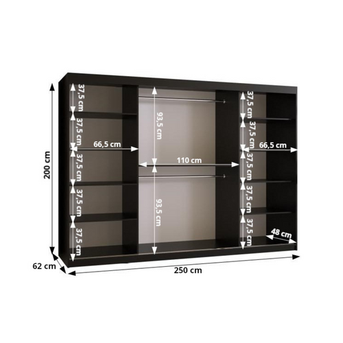 Armoire 3 Portes Bahrajn 2 250 Profondeur 62 Coloris Taupe