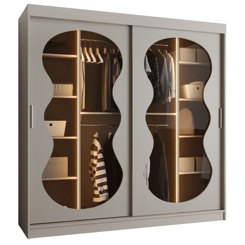 Armoire 2 Portes Bahrajn 2 200 Profondeur 62 Coloris Taupe