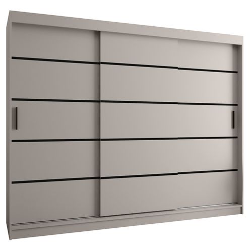 Armoire à Portes Coulissantes Rubino V1 200x250x62 Cm 3 Portes (cachemire)