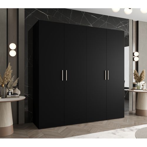 Armoire Bari 1 à Portes Battantes 202/200/52 4 Portes (noir)