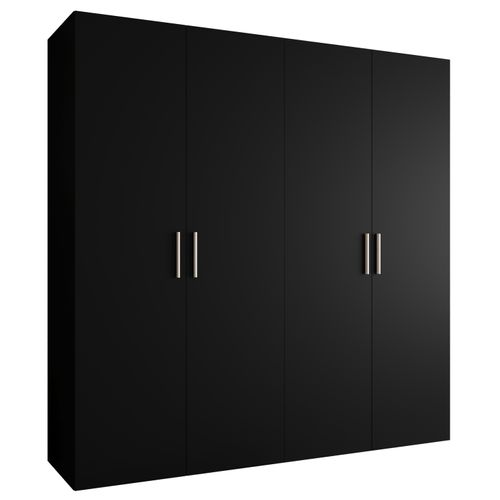 Armoire Bari 1 à Portes Battantes 202/200/52 4 Portes (noir)