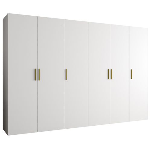 Armoire Bari 1 à Portes Battantes 202/300/52 6 Portes (blanc)