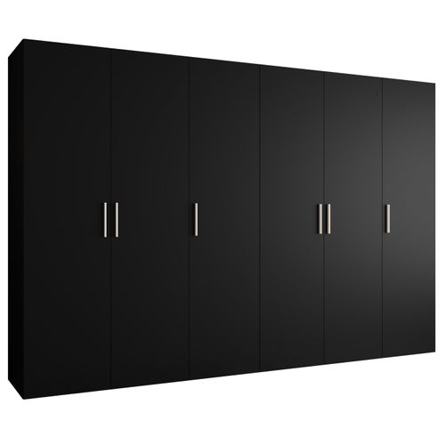 Armoire Bari 1 à Portes Battantes 202/300/52 6 Portes (noir)