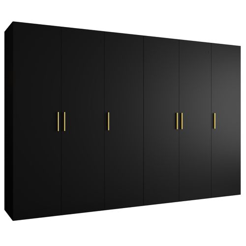 Armoire Bari 1 à Portes Battantes 202/300/52 6 Portes (noir)