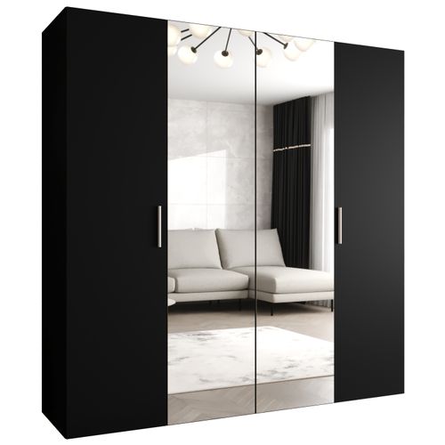 Armoire Bari 2 à Portes Battantes 202/200/52 4 Portes (noir)