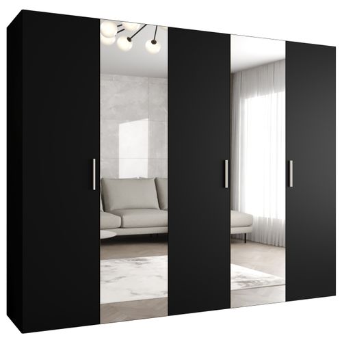 Armoire Bari 2 à Portes Battantes 202/250/52 5 Portes (noir)