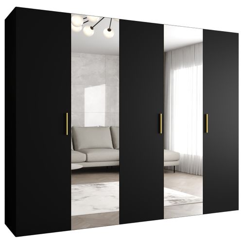 Armoire Bari 2 à Portes Battantes 202/250/52 5 Portes (noir)