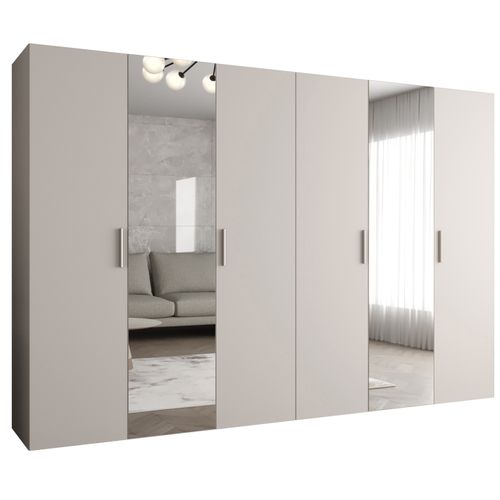 Armoire Bari 2 à Portes Battantes 202/300/52 6 Portes (cachemire)