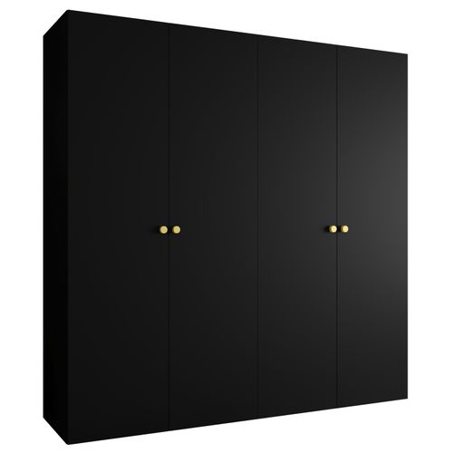 Armoire à Portes Battantes Parma 1 202/200/52 4 Portes (noir)