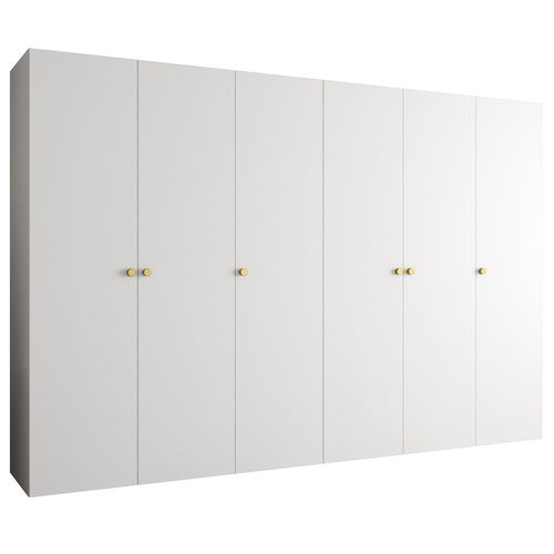 Armoire à Portes Battantes Parma 1 202/300/52 6 Portes (blanc)