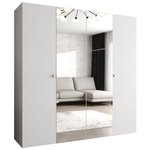 Armoire Parma 2 à Portes Battantes 202/200/52 4 Portes (blanc)