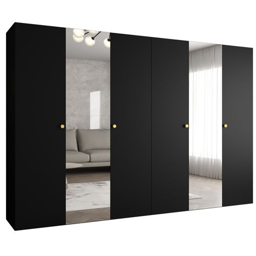 Armoire Parma 2 à Portes Battantes 202/300/52 6 Portes (noir)