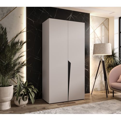 Armoire à Portes Battantes Piano 1 100 / 202 / 52 (cachemire + Poignées: Noir)