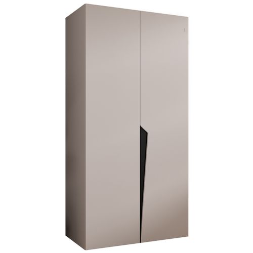 Armoire à Portes Battantes Piano 1 100 / 202 / 52 (cachemire + Poignées: Noir)