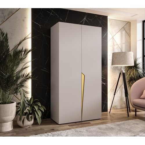 Armoire à Portes Battantes Piano 1 100 / 202 / 52 (cachemire + Poignées: doré)