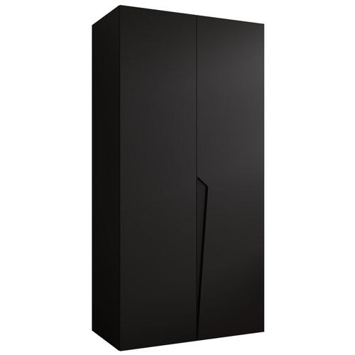 Armoire à Portes Battantes Piano 1 100 / 202 / 52 (noir + Poignées: Noir)