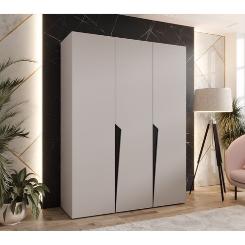 Armoire à Portes Battantes Piano 1 150 / 202 / 52 (cachemire + Poignées: Noir)