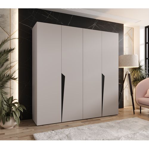 Armoire à Portes Battantes Piano 1 200 / 202 / 52 (cachemire + Poignées: Noir)