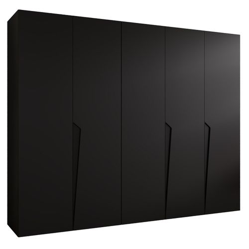 Armoire à Portes Battantes Piano 1 250 / 202 / 52 (noir + Poignées: Noir)