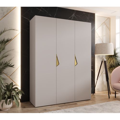 Armoire à Portes Battantes Sandi 1 150 / 202 / 52 (cachemire + Poignées: Doré)