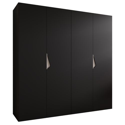 Armoire à Portes Battantes Sandi 1 200 / 202 / 52 (noir + Poignées: Cachemire)
