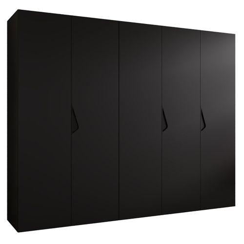 Armoire à Portes Battantes Sandi 1 250 / 202 / 52 (noir + Poignées: Noir)