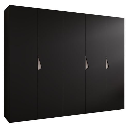 Armoire à Portes Battantes Sandi 1 250 / 202 / 52 (noir + Poignées: Cachemire)