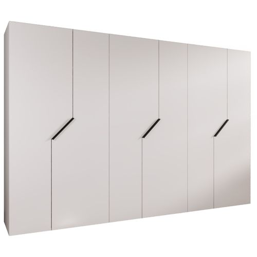 Armoire à Portes Battantes Andrew 1 300 / 202 / 52 (blanc + Poignées: Noir)