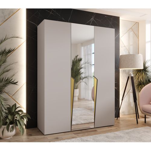 Armoire à Portes Battantes Piano 2 150 / 202 / 52 (cachemire + Poignées: Doré)