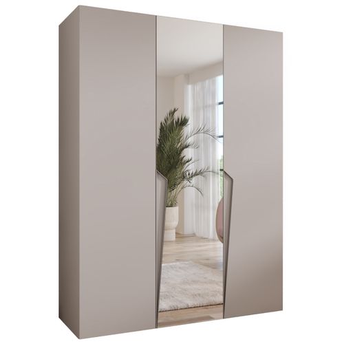 Armoire à Portes Battantes Piano 2 150 / 202 / 52 (cachemire + Poignées: Cachemire)