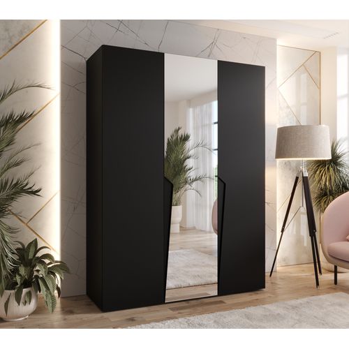 Armoire à Portes Battantes Piano 2 150 / 202 / 52 (noir + Poignées: Noir)