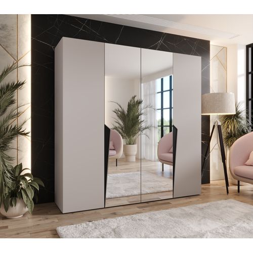 Armoire à Portes Battantes Piano 2 200 / 202 / 52 (cachemire + Poignées: Noir)