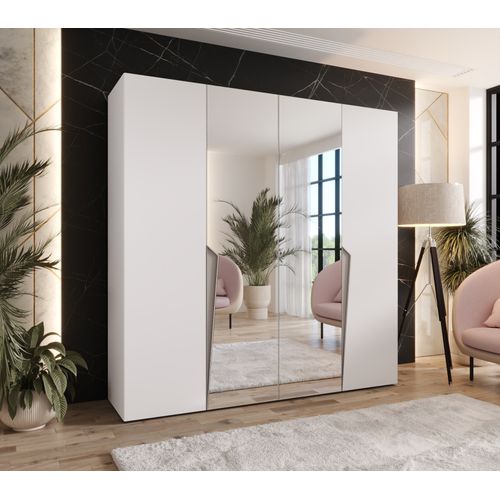 Armoire à Portes Battantes Piano 2 200 / 202 / 52 (blanc + Poignées: Cachemire)