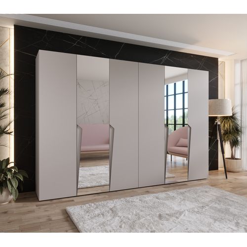 Armoire à Portes Battantes Piano 2 300 (150x2) / 202 / 52 (cachemire + Poignées: Cachemire)