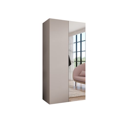 Armoire à Portes Battantes Sandi 2 100 / 202 / 52 (cachemire + Poignées: Noir)