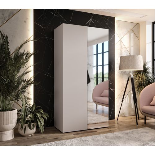 Armoire à Portes Battantes Sandi 2 100 / 202 / 52 (cachemire + Poignées: Noir)