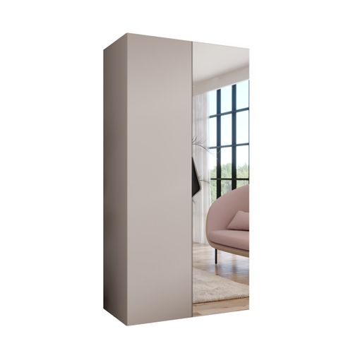 Armoire à Portes Battantes Sandi 2 100 / 202 / 52 (cachemire + Poignées: Noir)